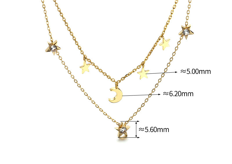Sterling Silver Gold Plated Fashion Sequin Double Layer