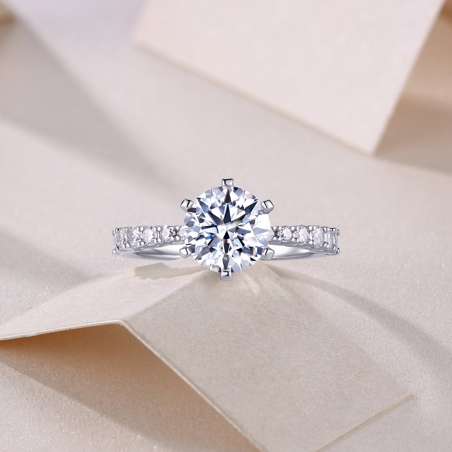 2 Carat Moissanite Wedding Ring Set – S925 Silver