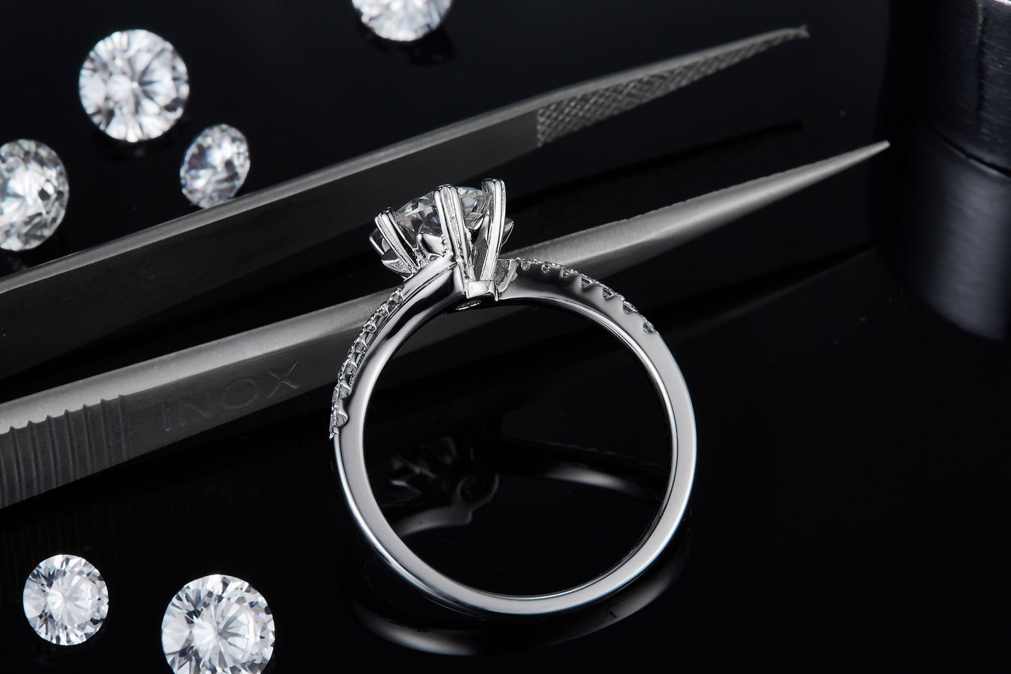 Luxury 1CT Snowflake Moissanite Ring – S925 Silver