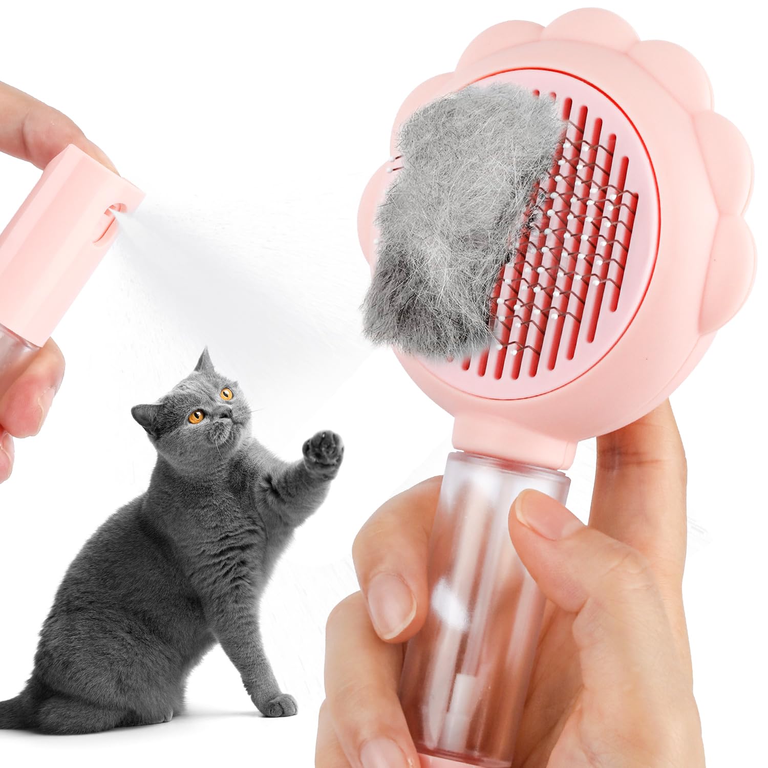 Cat Brushes For Indoor Cats With Release Button Cat Brush For Shedding Massage Grooming Self Cleaning Slicker Brush For Dogs Cats Pet Brush Comb For Long Short Hair Cats Remove Loose Fur