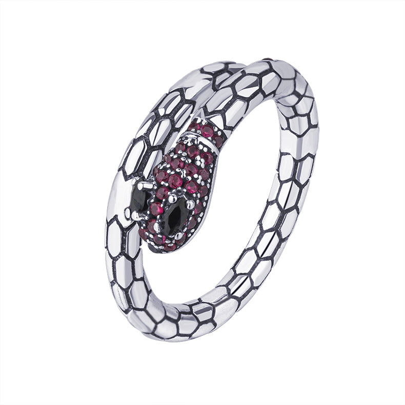 Vintage Personality Snake Shaped Geometric Ring Exaggerated Style