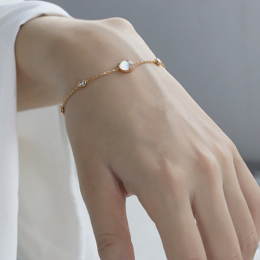White Butterfly Shell Bubble Bracelet for Women