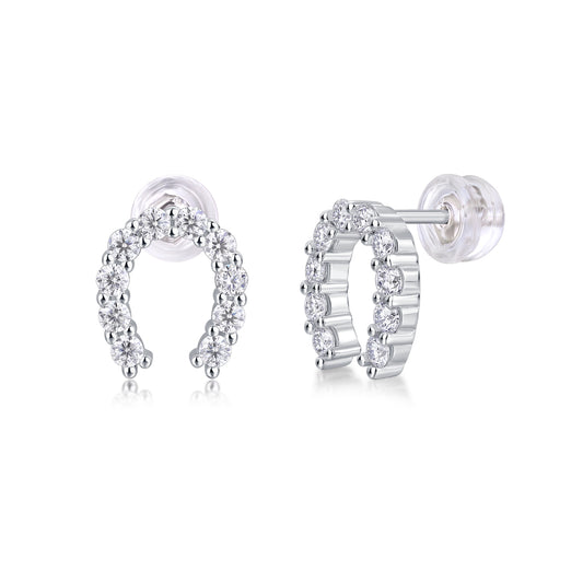 Moissanite Stud Earrings (S925 Silver, Platinum Plated)