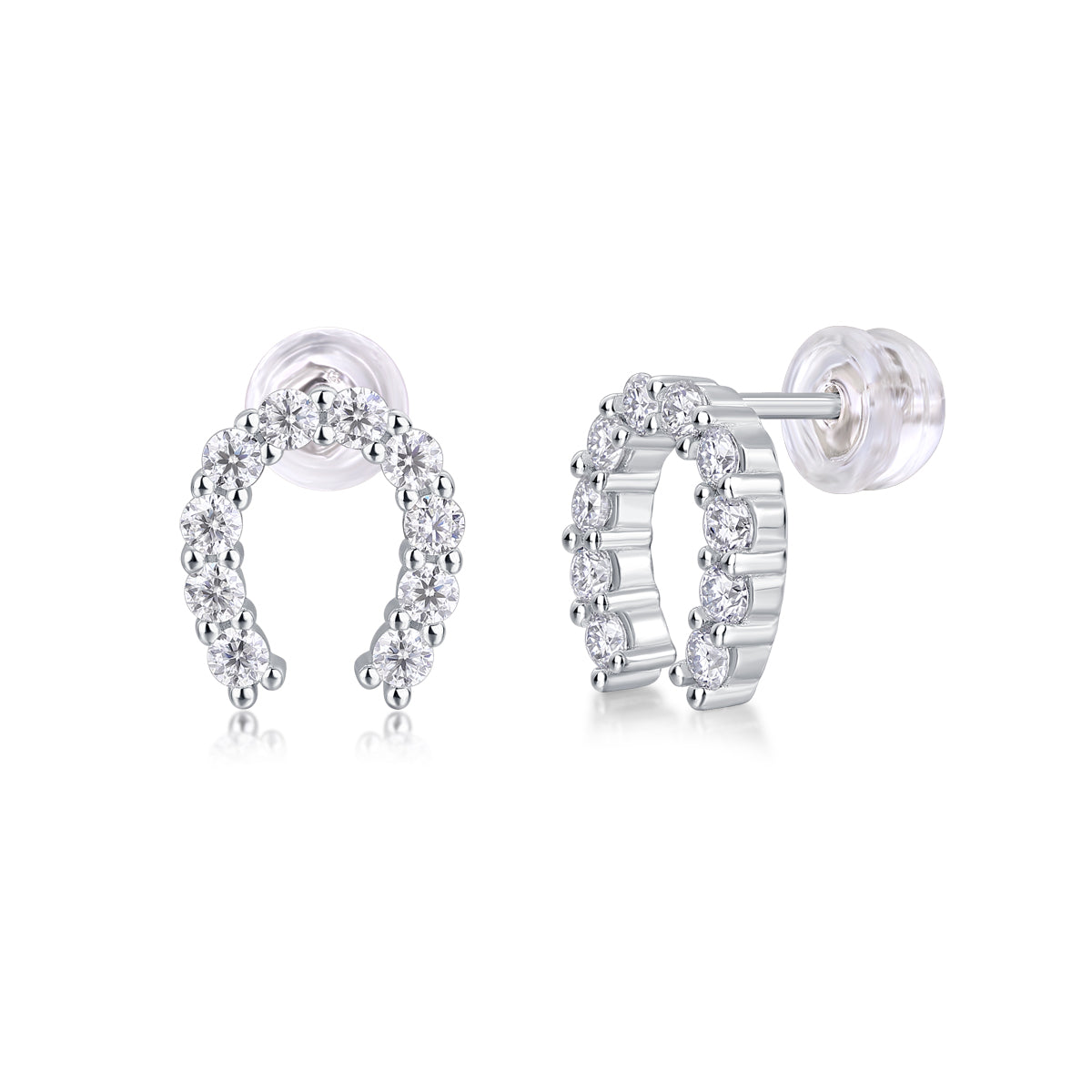 Moissanite Stud Earrings (S925 Silver, Platinum Plated)