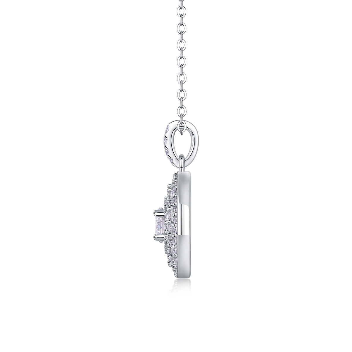White Dune – Moissanite Pendant Necklace (S925 Silver, Platinum Plated)