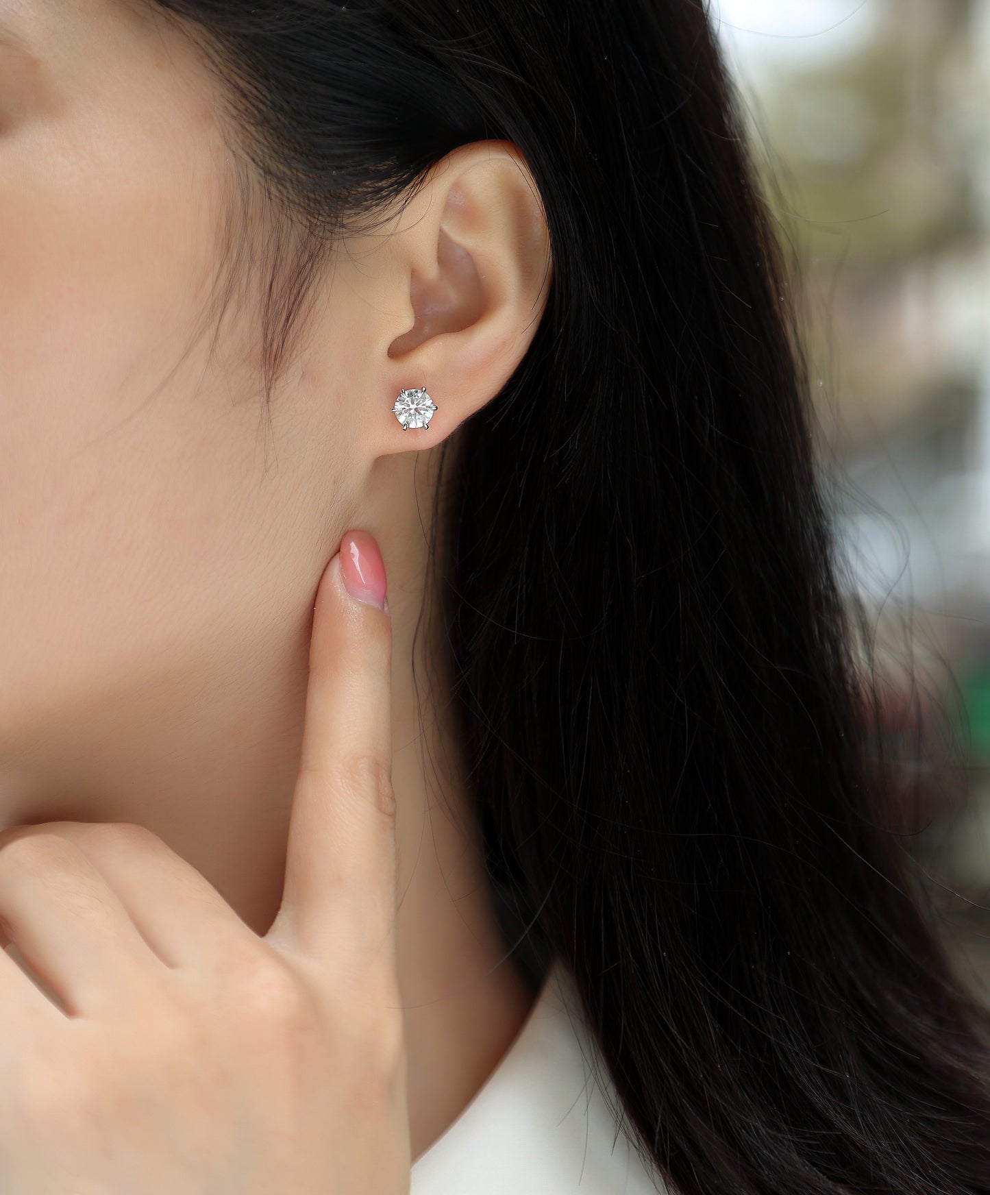 Luxury 1CT Moissanite Stud Earrings – S925 Silver