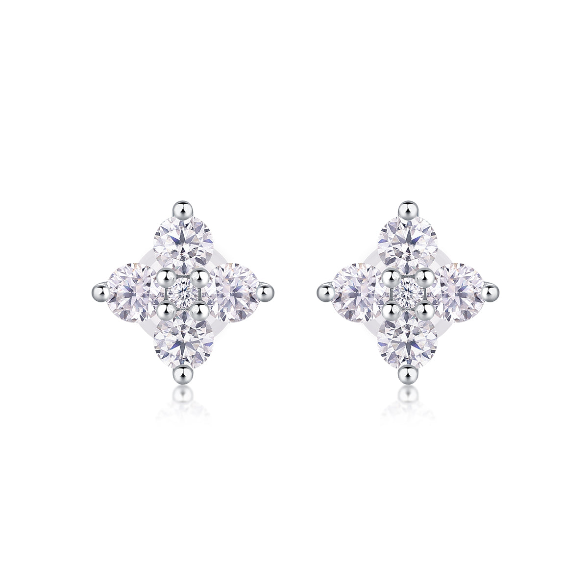 Luxury Sweetheart Moissanite Stud Earrings – S925 Silver