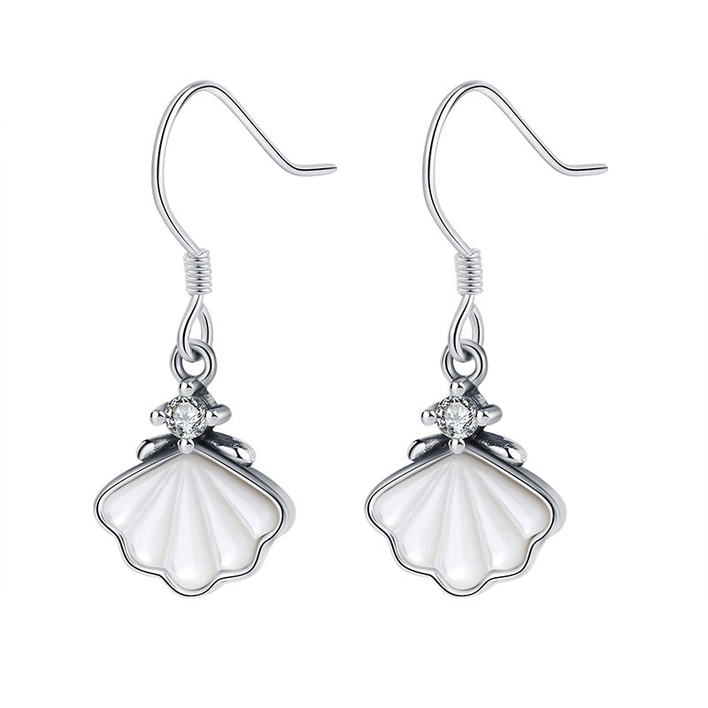 S925 Sterling Silver Shell Ear Clip Earrings for Women