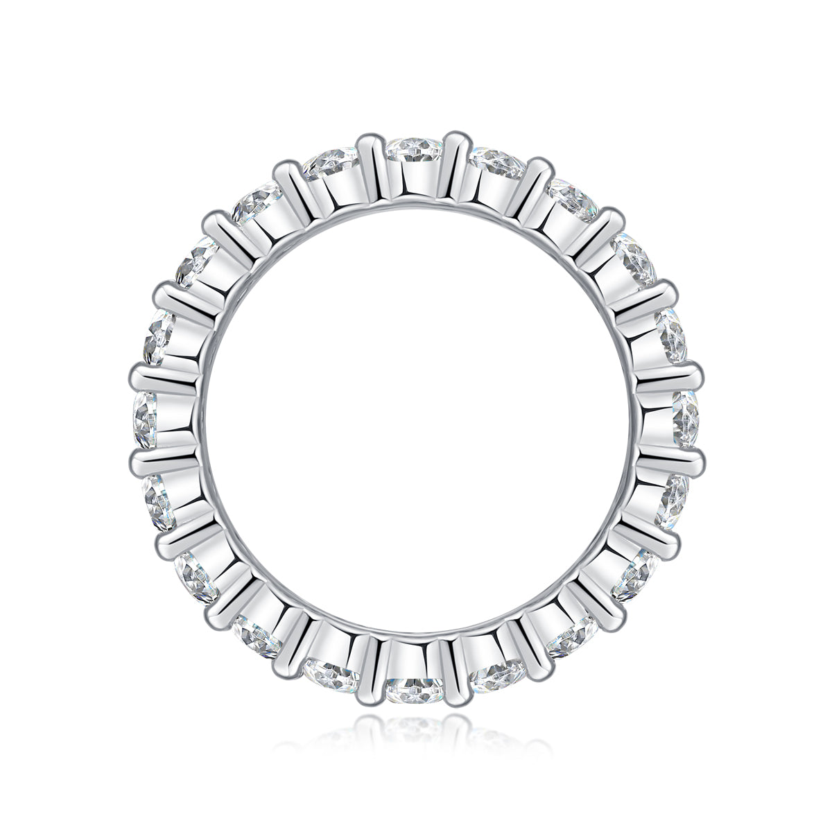 Oval Moissanite Wedding Ring (S925 Silver, Platinum Plated)