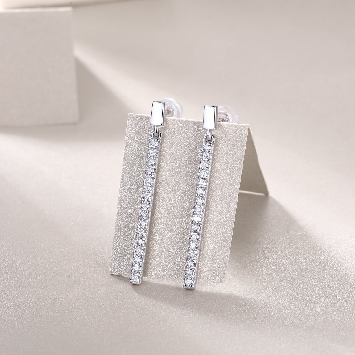 Moissanite Stud Earrings (S925 Silver, Platinum Plated)