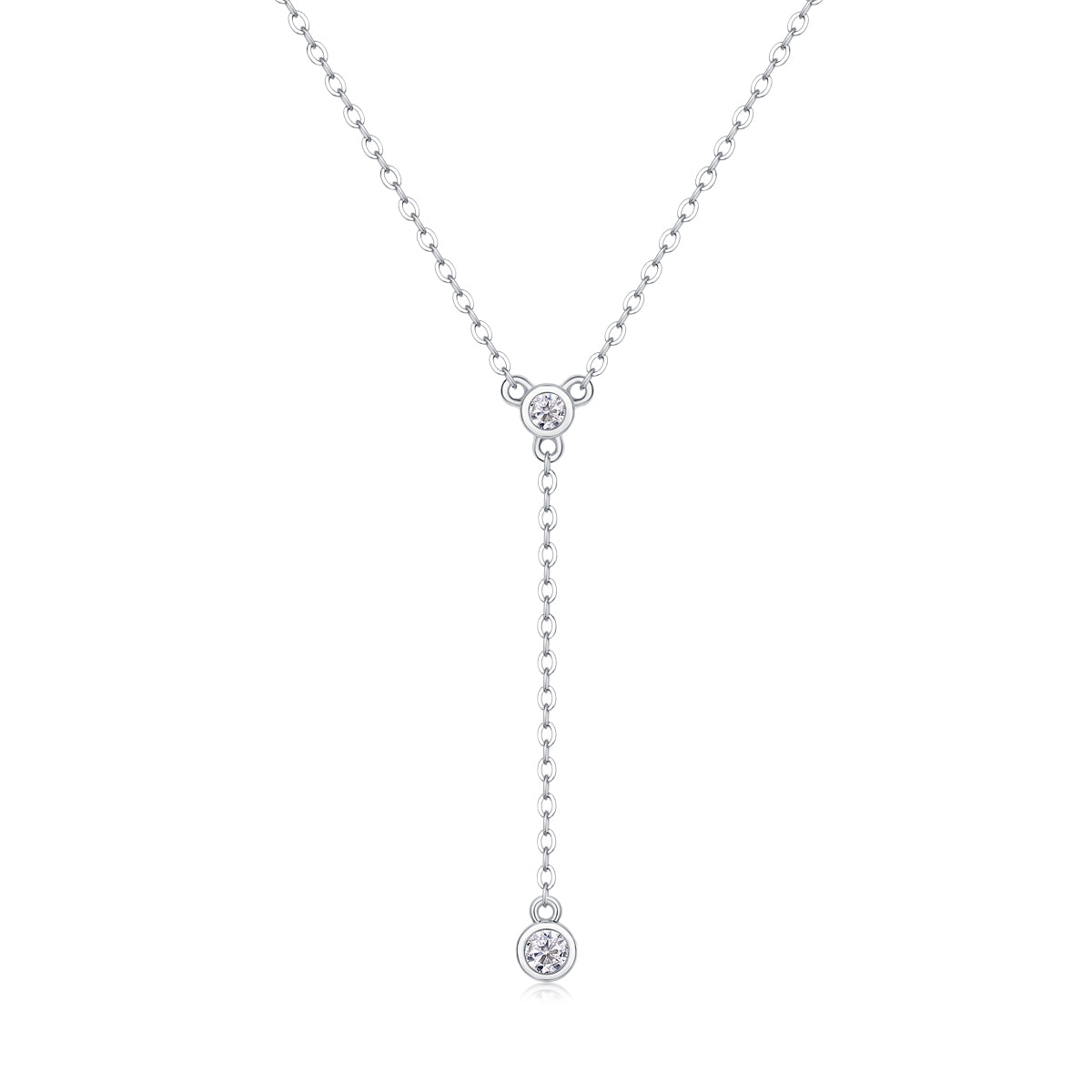 Tassel – Moissanite Pendant Necklace (S925 Silver, Platinum Plated)