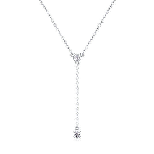 Tassel – Moissanite Pendant Necklace (S925 Silver, Platinum Plated)