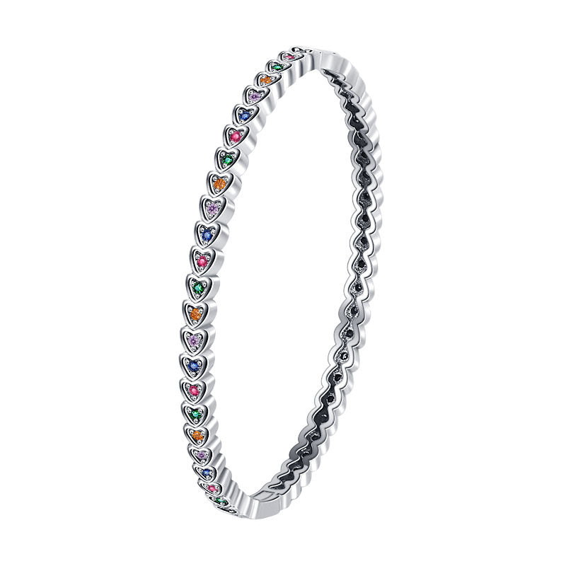 S925 Sterling Silver Love Bracelet for Women – Retro Punk Style