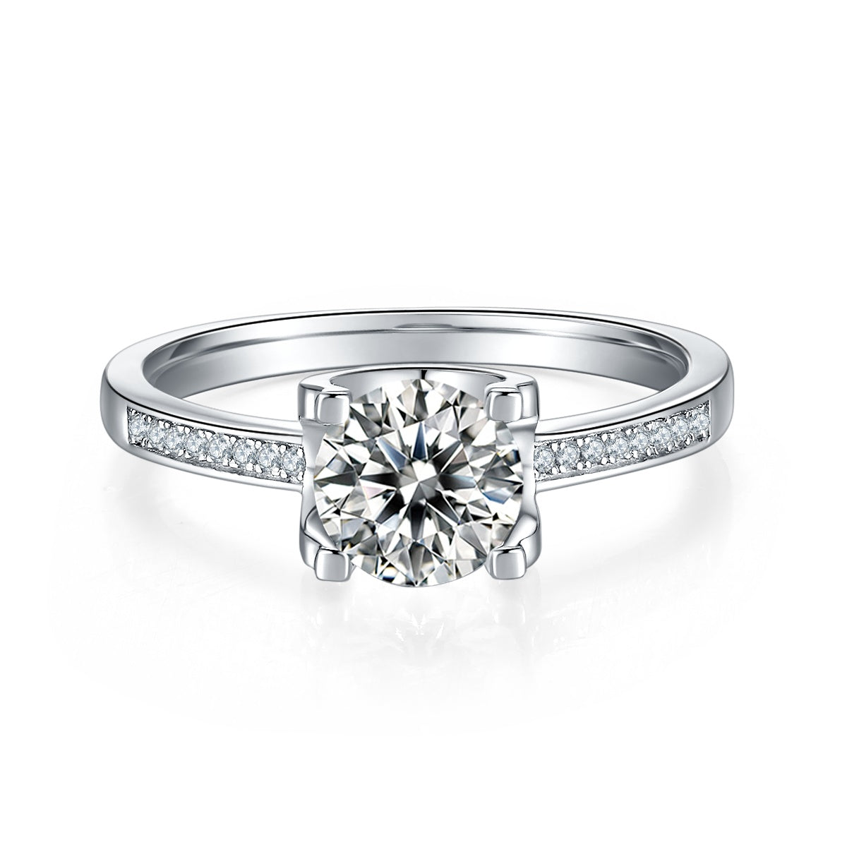Luxury 1CT Claw Moissanite Ring – S925 Silver