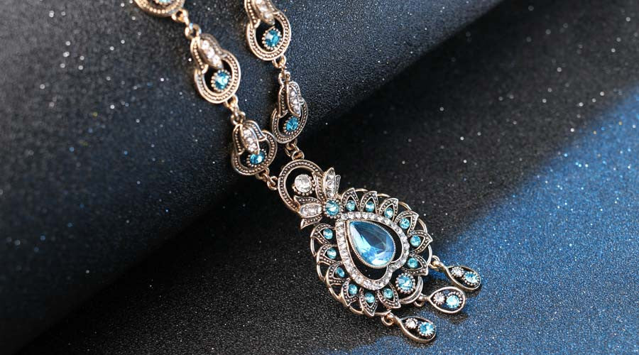 Vintage Indian Necklace & Earrings Jewelry Set