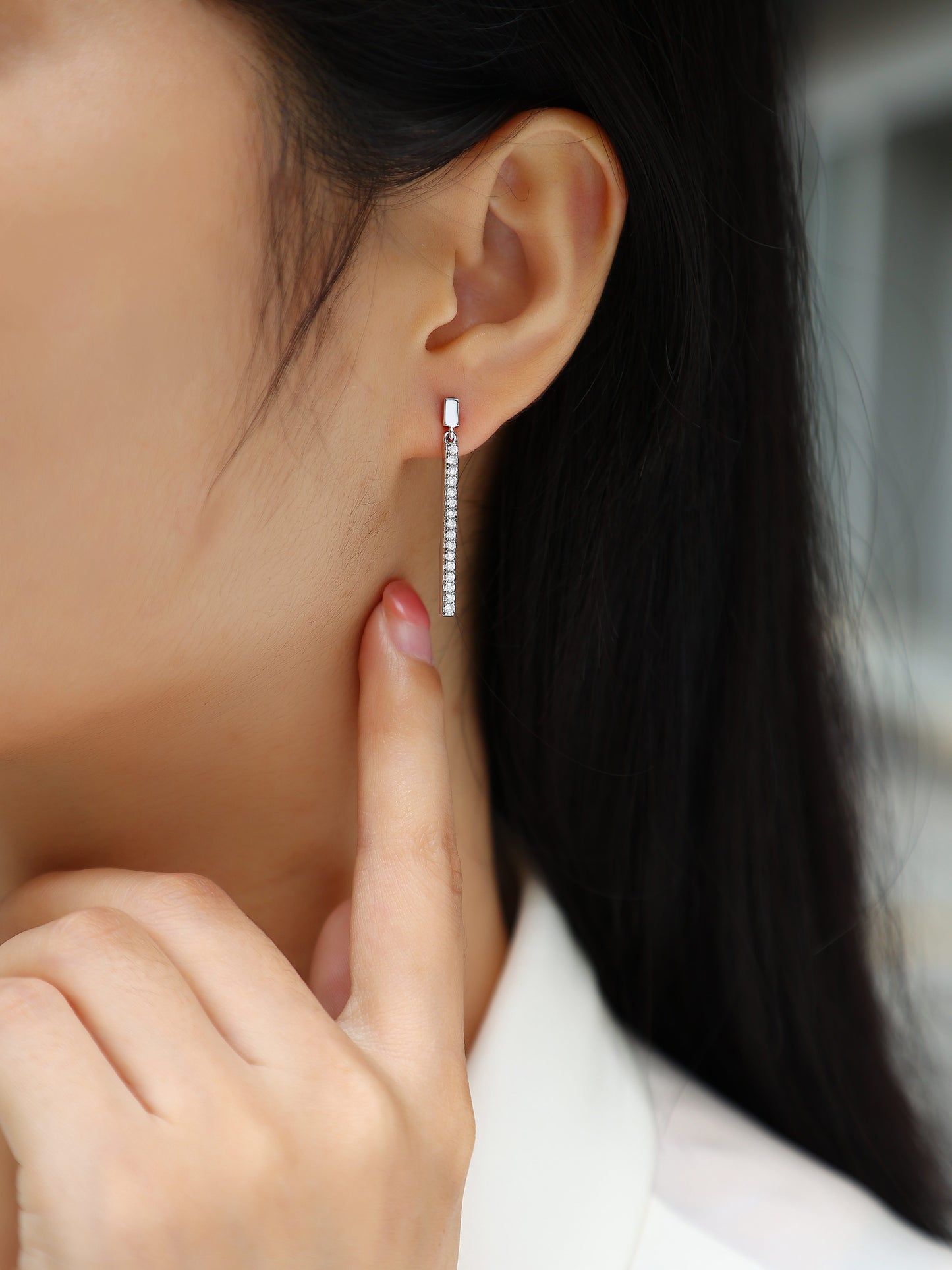Moissanite Stud Earrings (S925 Silver, Platinum Plated)