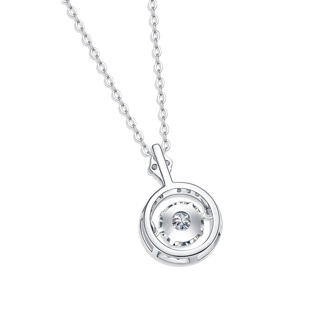 Moissanite Pendant Necklace (S925 Silver, Platinum Plated)