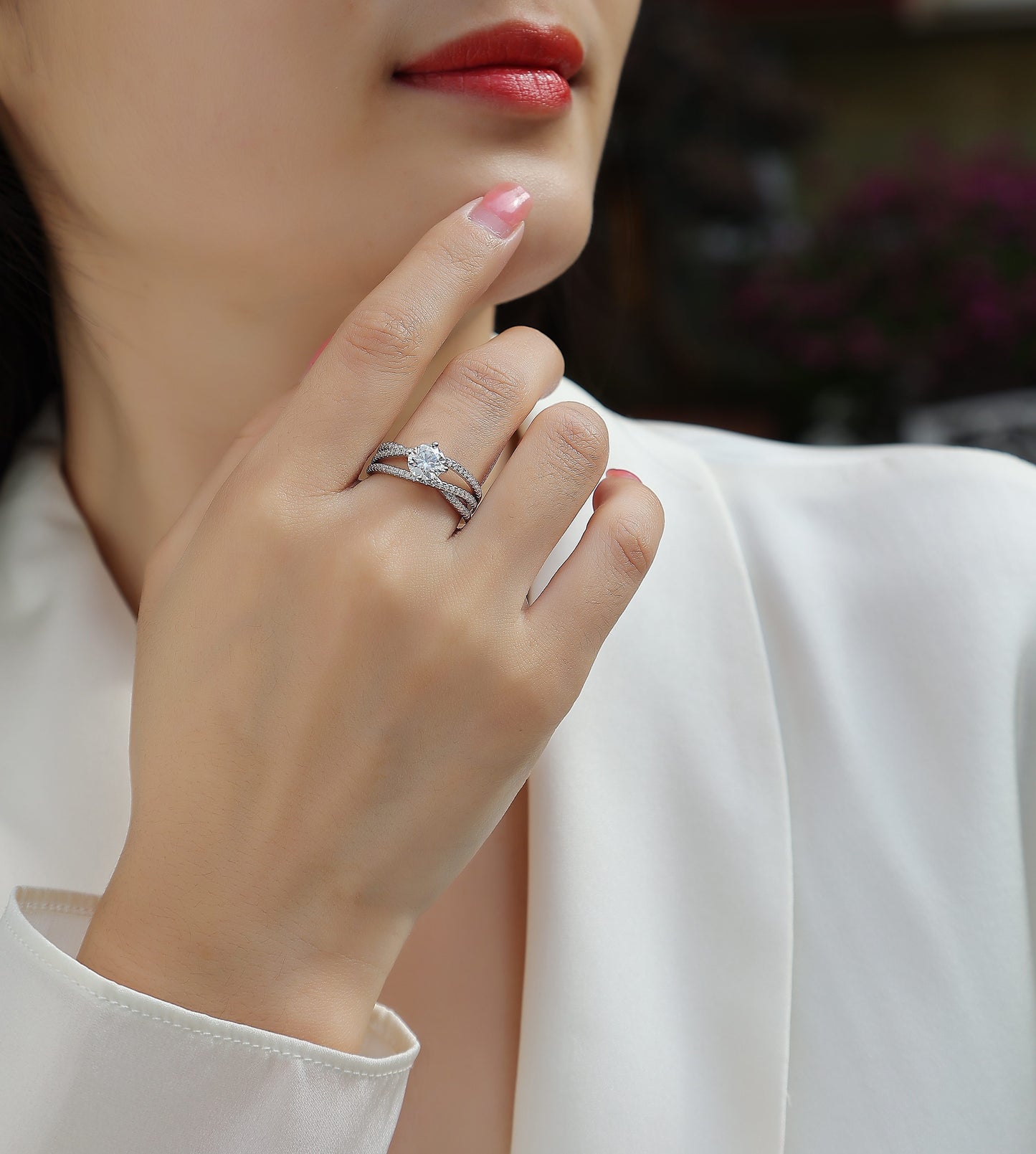 Luxury 1CT Moissanite Ring – S925 Silver