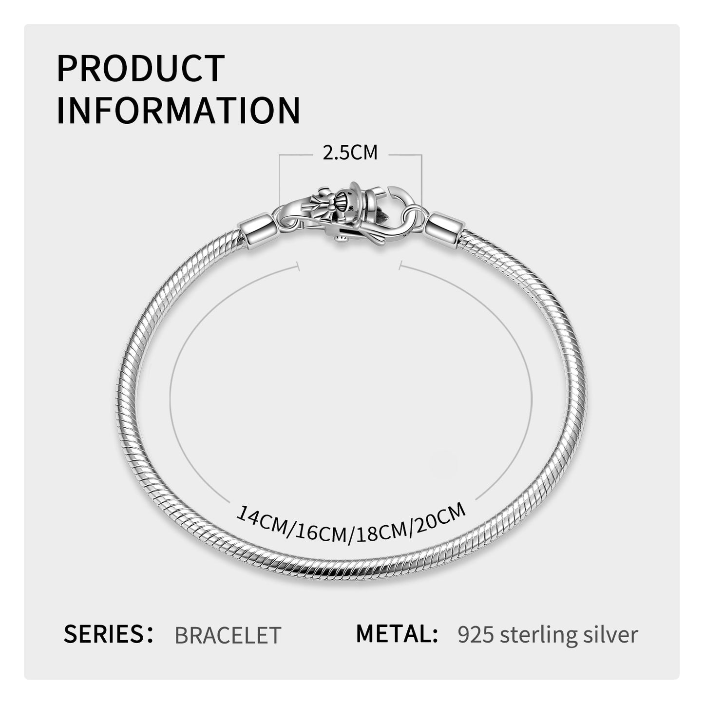 S925 Sterling Silver Lobster Buckle Accessories DIY Bracelet Buckle