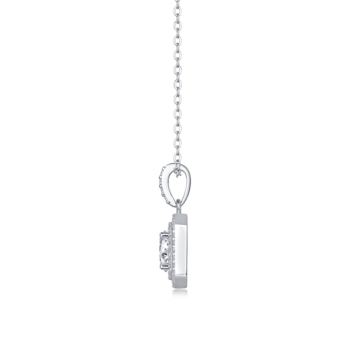 Sugar Diamond – Moissanite Pendant Necklace (S925 Silver, Platinum Plated)