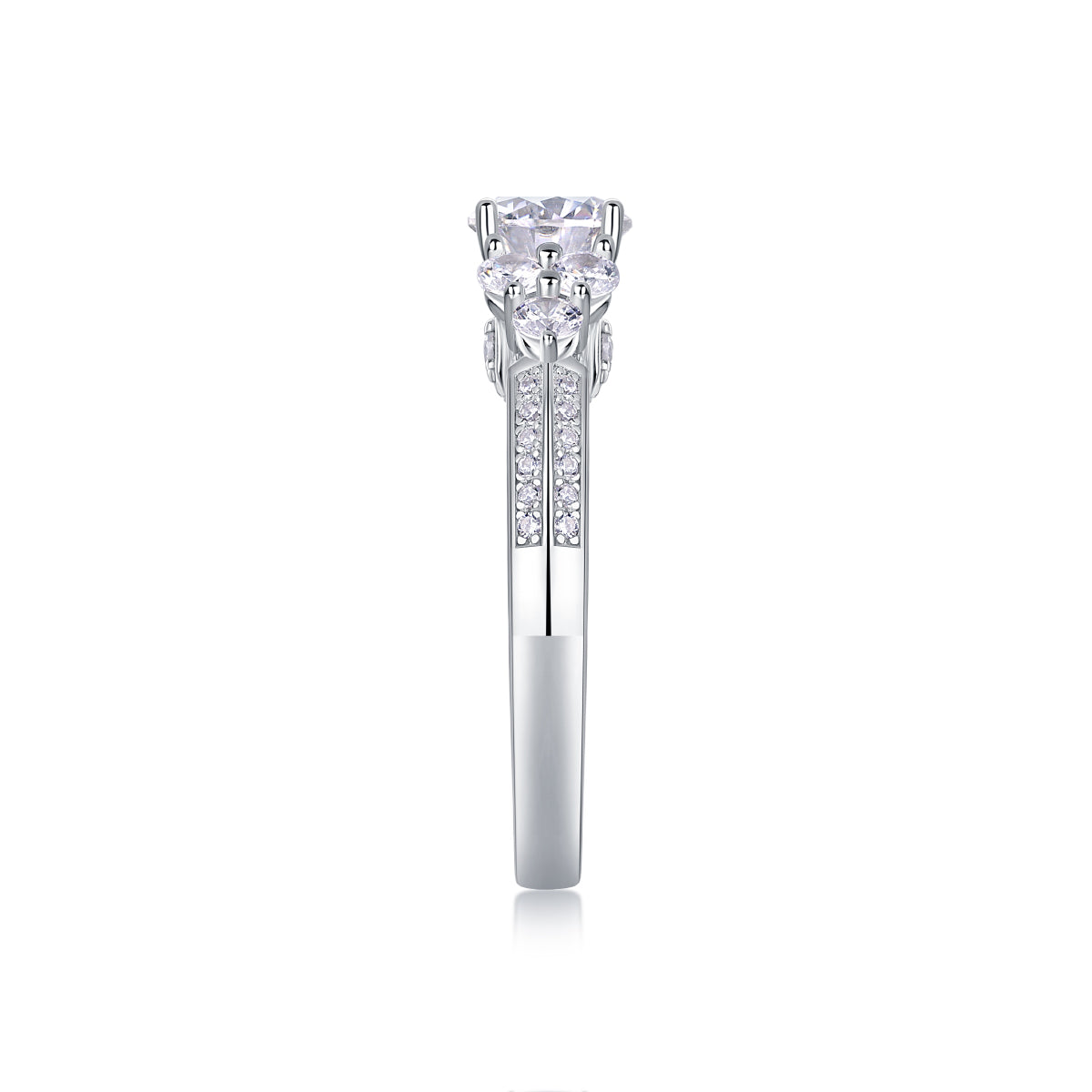 Luxury 1CT Coral Dream Moissanite Ring – S925 Silver