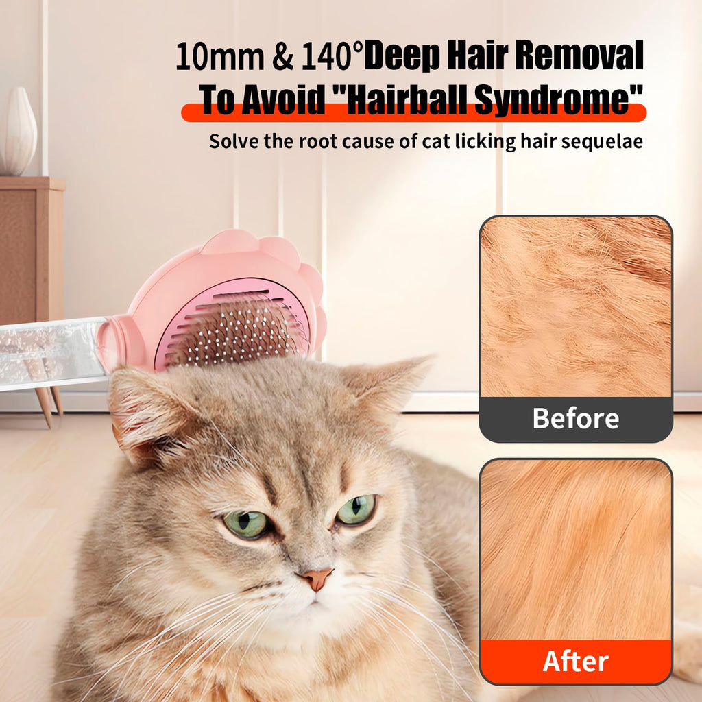 Cat Brushes For Indoor Cats With Release Button Cat Brush For Shedding Massage Grooming Self Cleaning Slicker Brush For Dogs Cats Pet Brush Comb For Long Short Hair Cats Remove Loose Fur