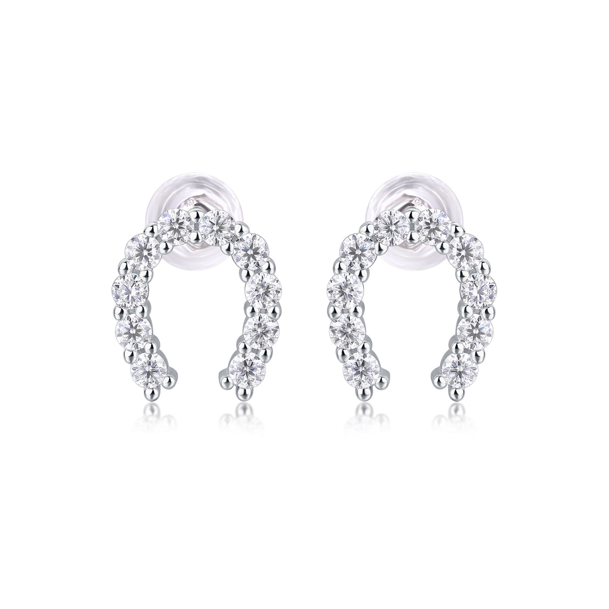 Moissanite Stud Earrings (S925 Silver, Platinum Plated)