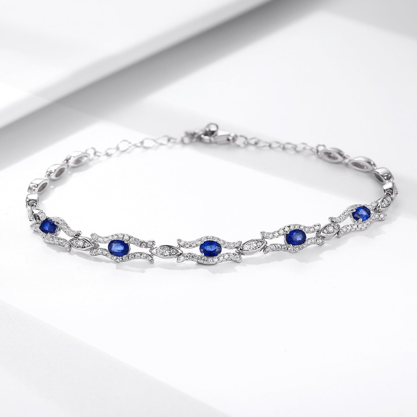 S925 Silver Natural Sapphire Bracelet for Women