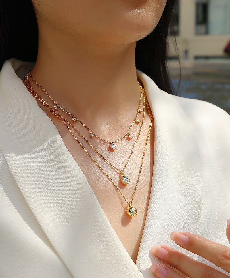 1ct Moissanite Pendant Necklace – S925 Silver, Gold Plated
