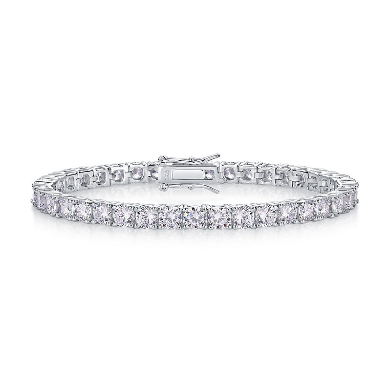 Moissanite Bracelet – S925 Silver, Platinum Plated