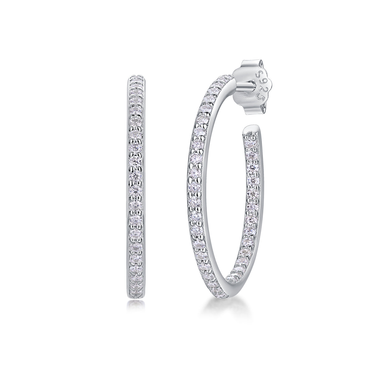 Moissanite Stud Earrings (S925 Silver, Platinum Plated)