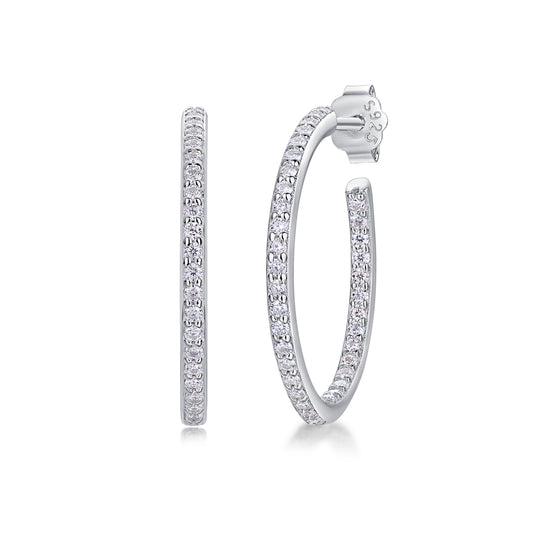 Moissanite Stud Earrings (S925 Silver, Platinum Plated)
