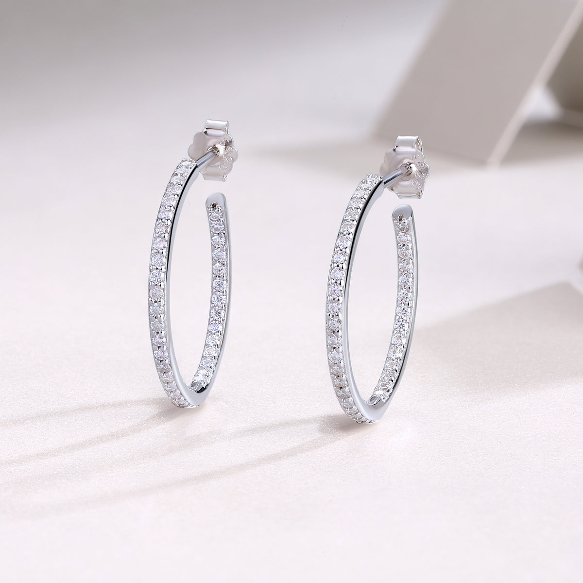 Moissanite Stud Earrings (S925 Silver, Platinum Plated)