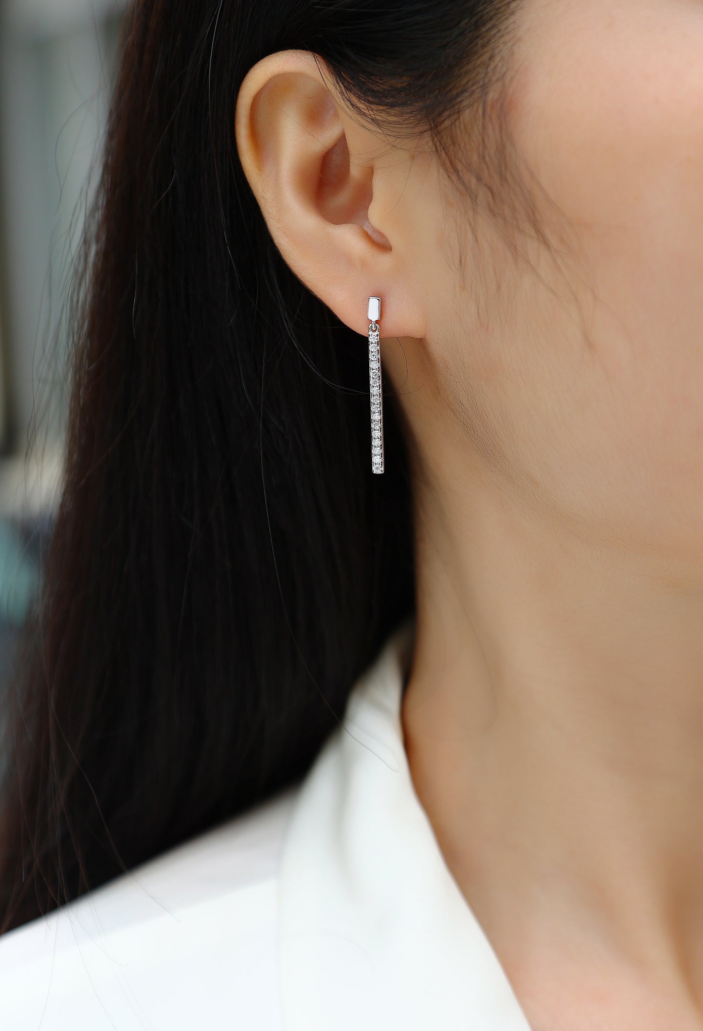 Moissanite Stud Earrings (S925 Silver, Platinum Plated)