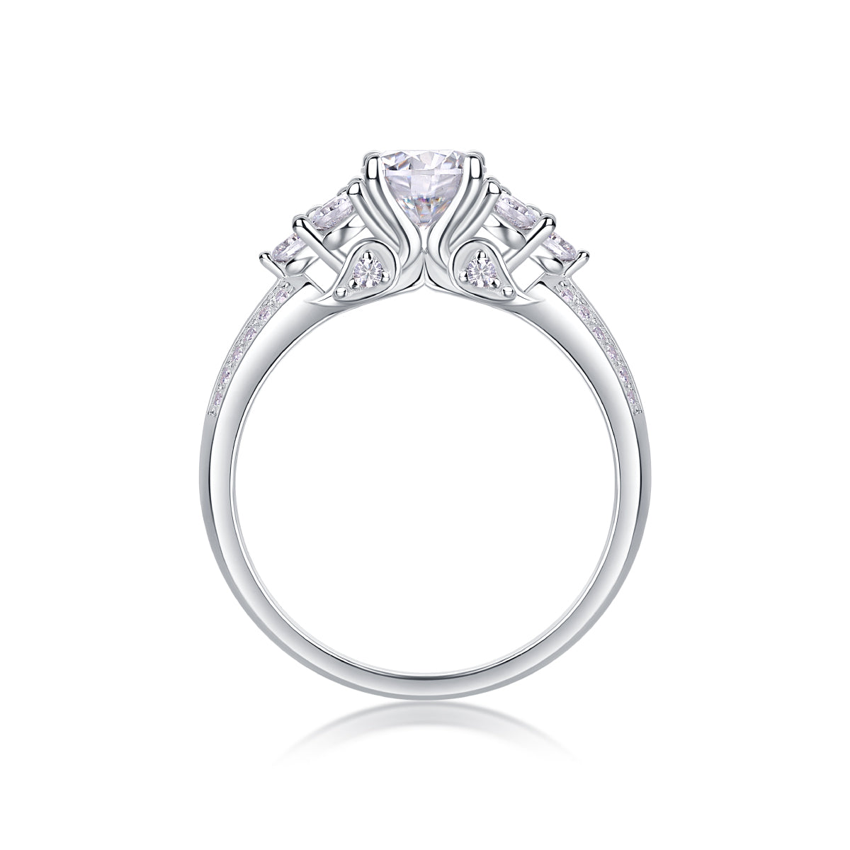 Luxury 1CT Coral Dream Moissanite Ring – S925 Silver