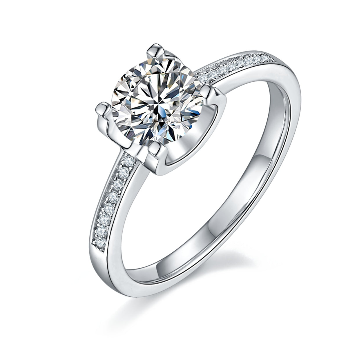 Luxury 1CT Claw Moissanite Ring – S925 Silver