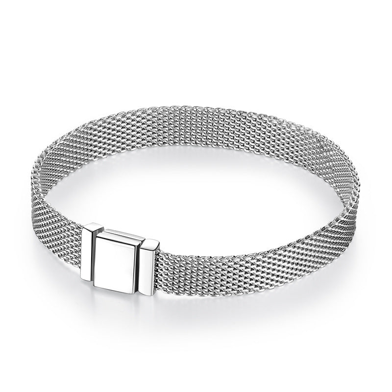 S925 Sterling Silver Bead Bracelet for Women – Simple DIY Jewelry Chain