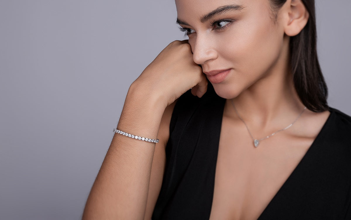 Moissanite Bracelet – S925 Silver, Platinum Plated