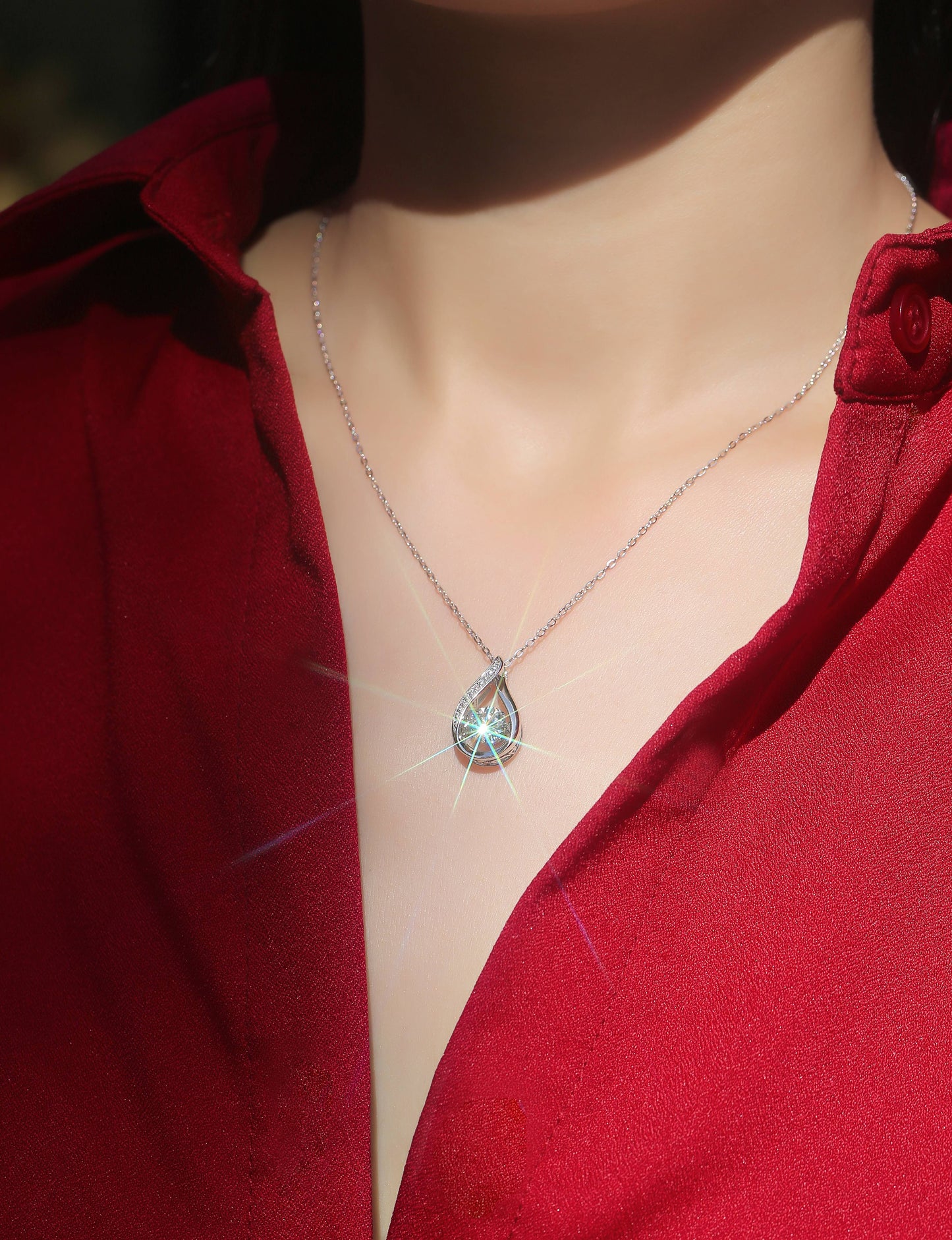 Luxury Moissanite Pendant Necklace – S925 Silver
