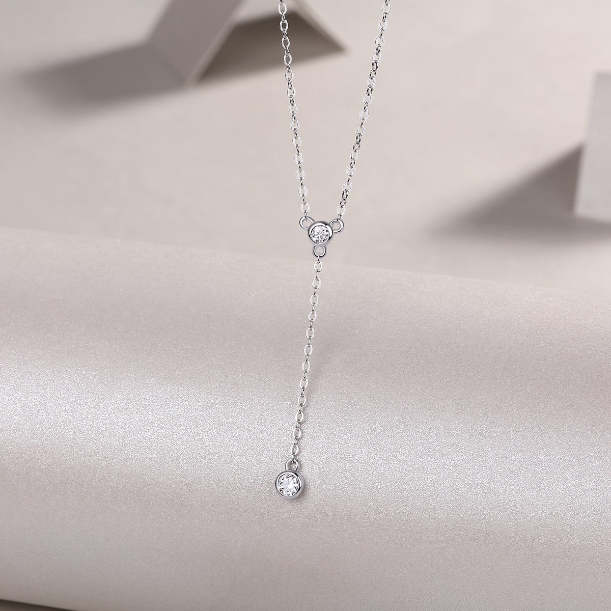 Tassel – Moissanite Pendant Necklace (S925 Silver, Platinum Plated)