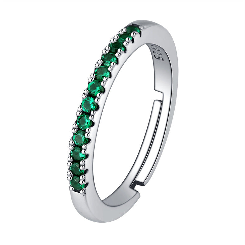 S925 Sterling Silver Overlapping Diamond Ring