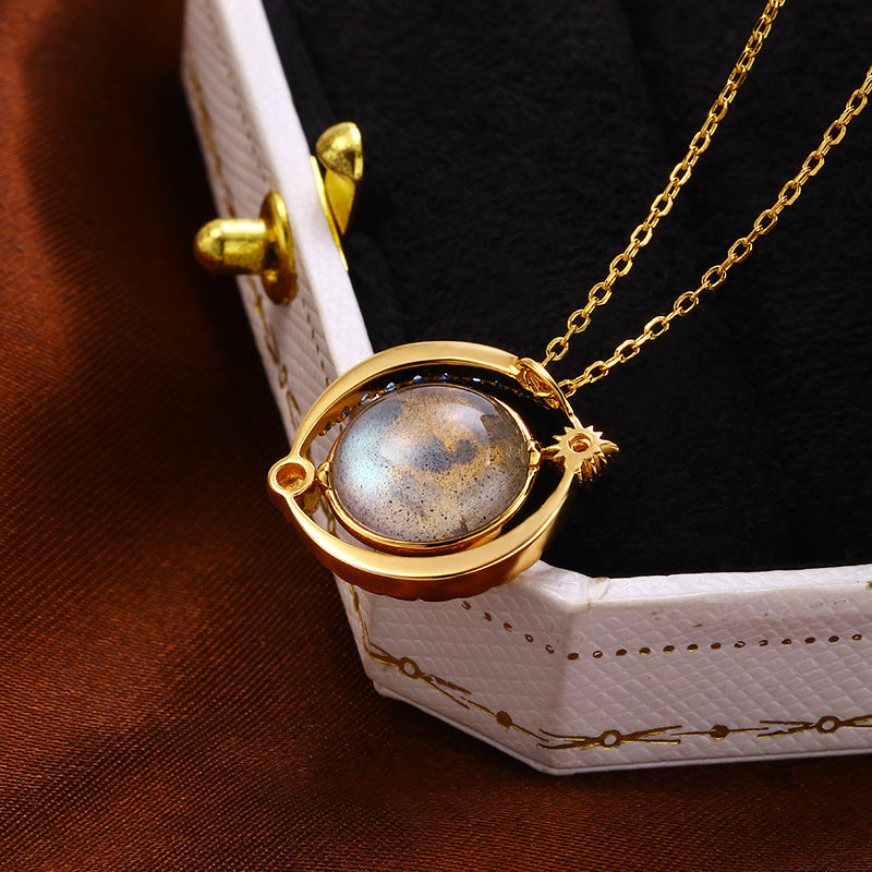 Female Romantic Planet Cosmic Necklace