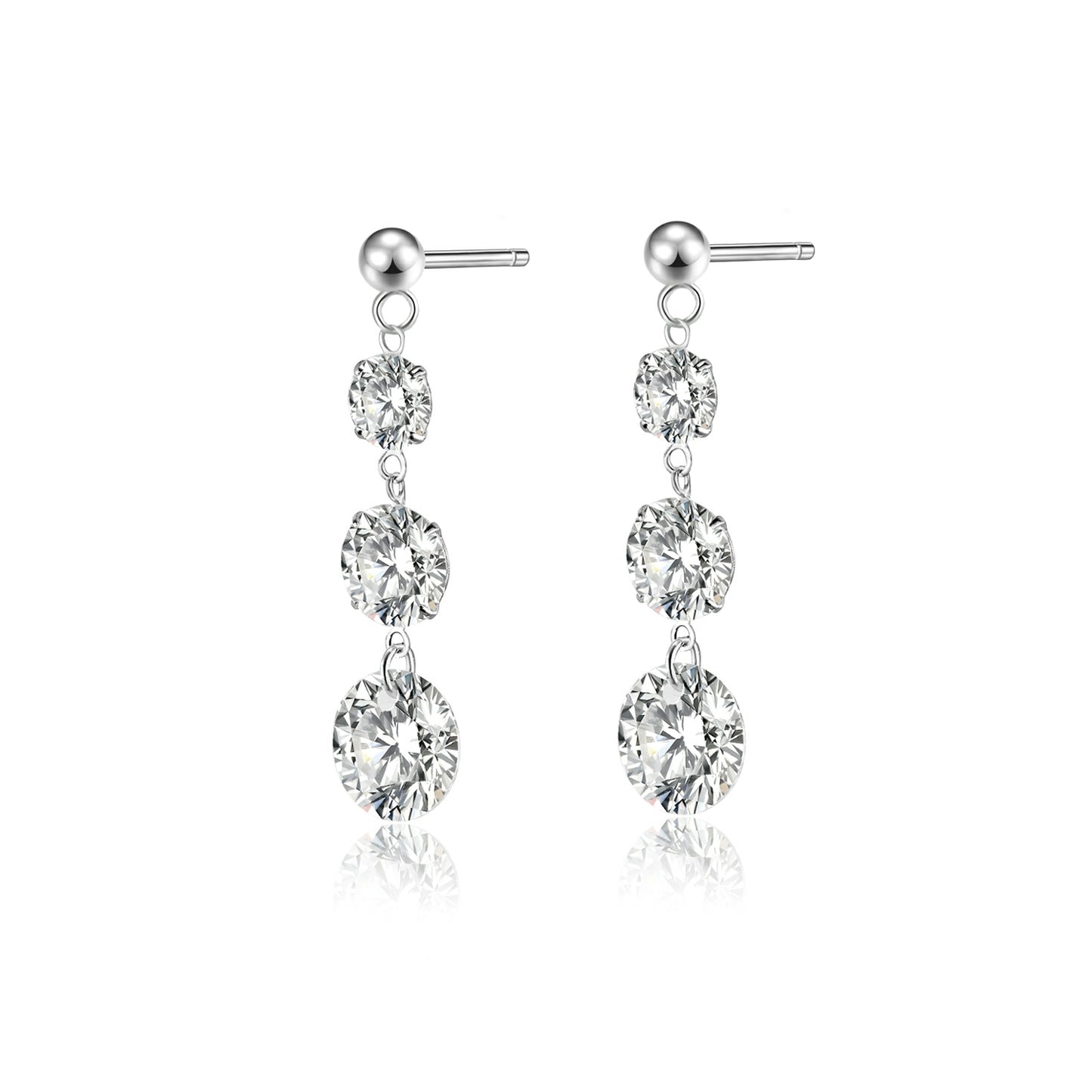 Moissanite Stud Earrings – S925 Silver, Platinum Plated