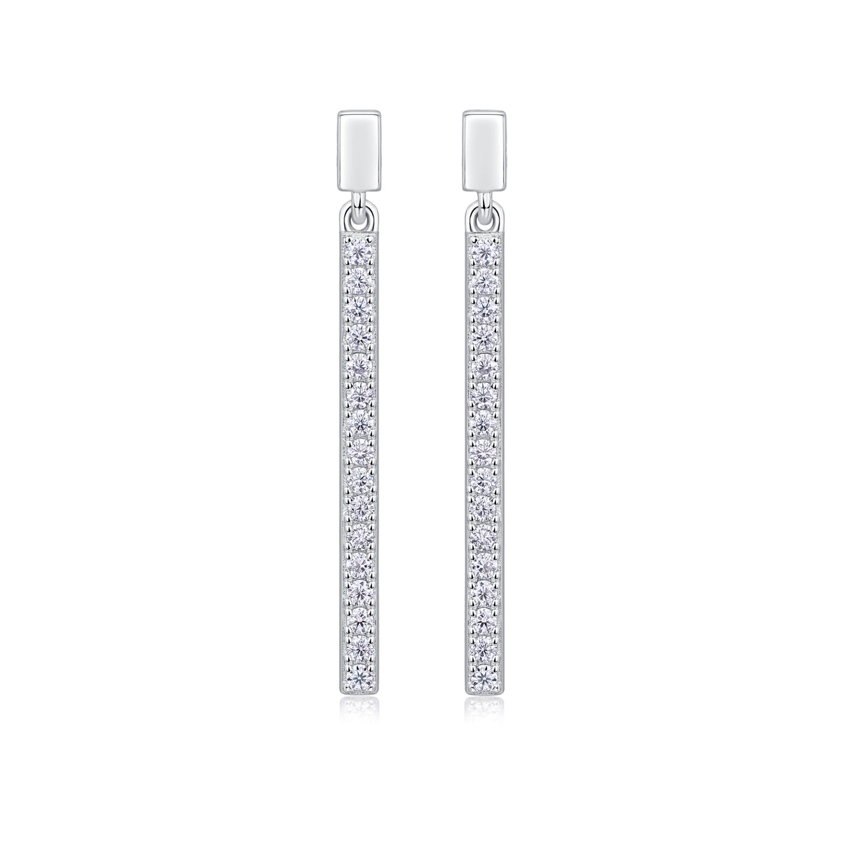 Moissanite Stud Earrings (S925 Silver, Platinum Plated)