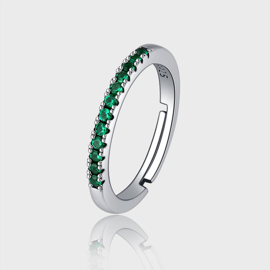 S925 Sterling Silver Overlapping Diamond Ring
