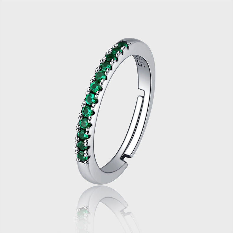 S925 Sterling Silver Overlapping Diamond Ring
