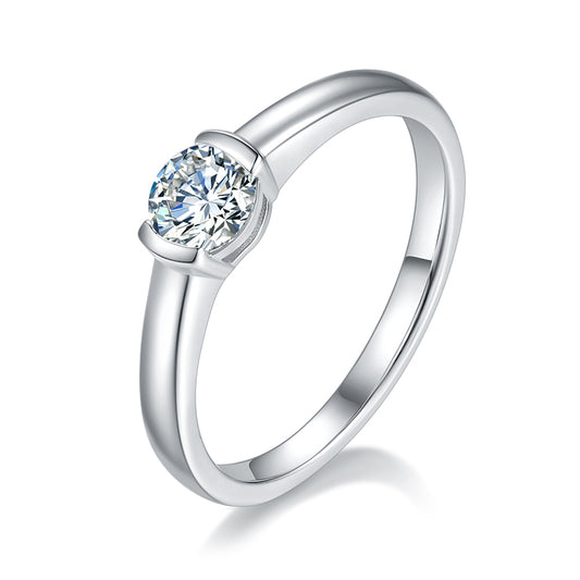 Luxury 0.5CT Moissanite Ring – S925 Silver