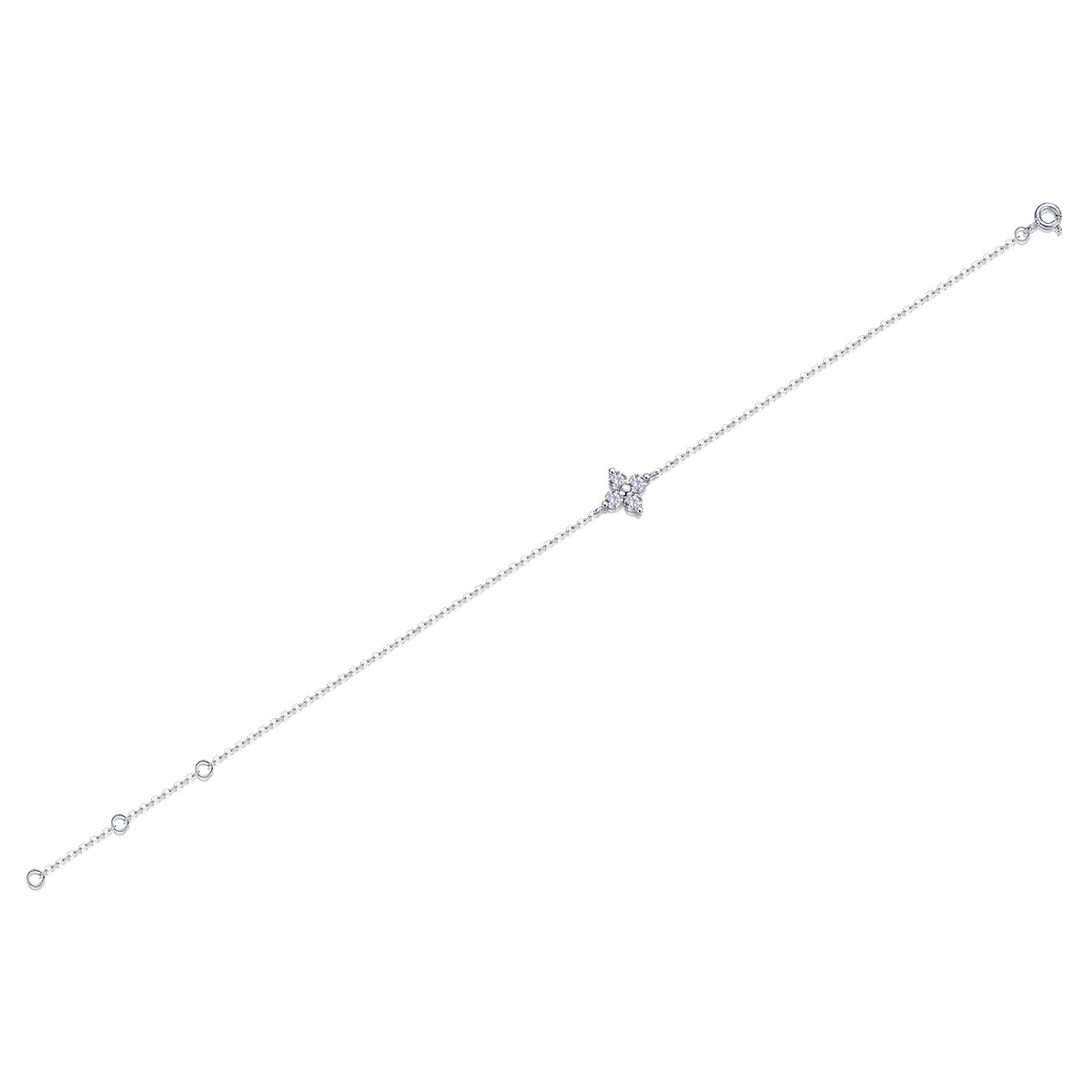 Luxury Cross Moissanite Bracelet – S925 Silver