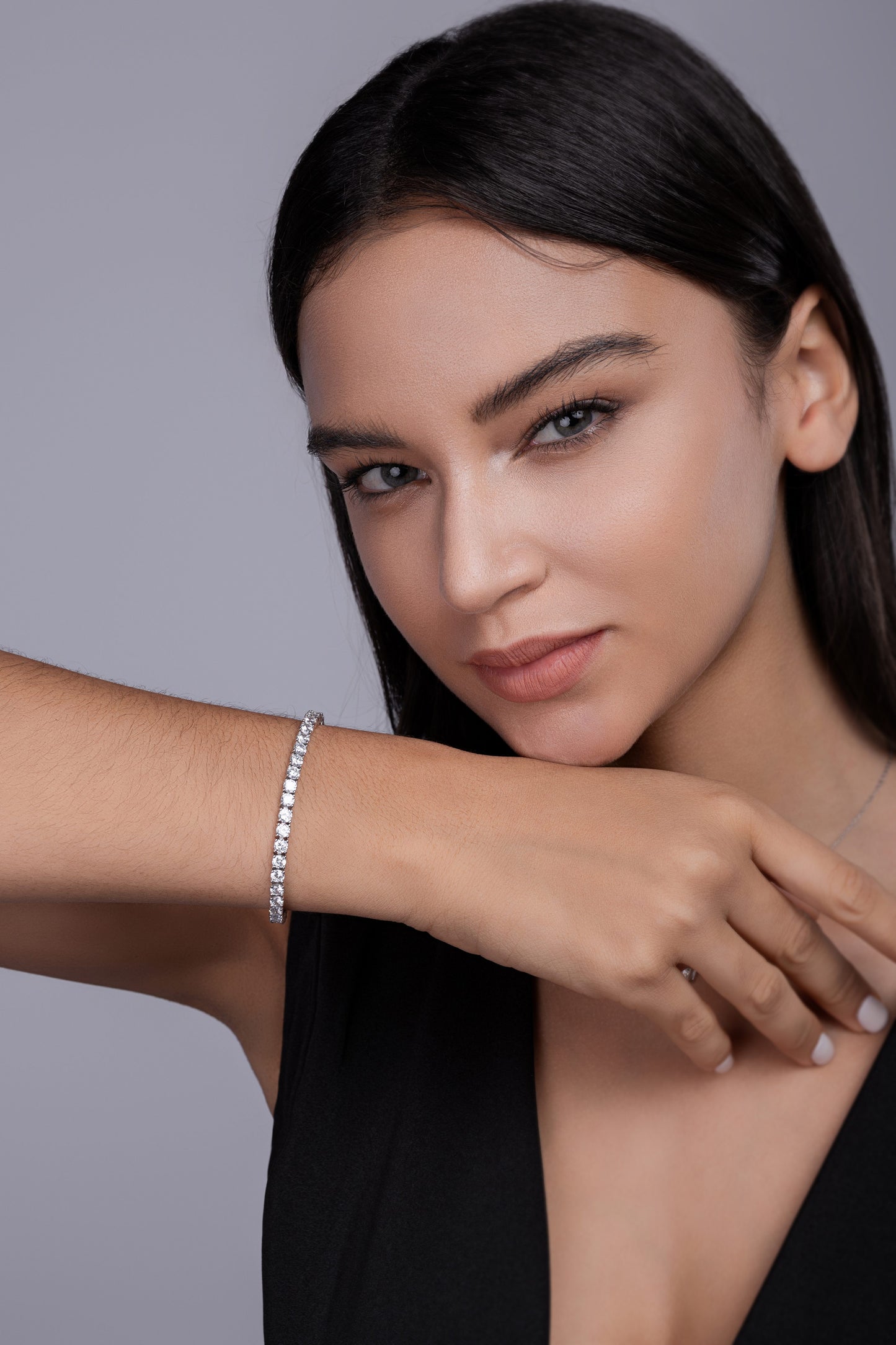 Moissanite Bracelet – S925 Silver, Platinum Plated