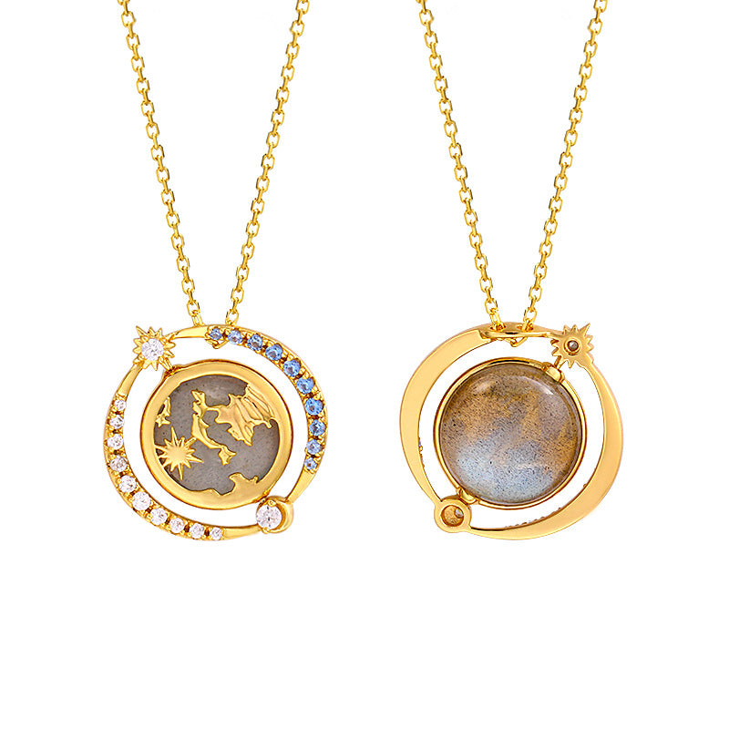 Female Romantic Planet Cosmic Necklace